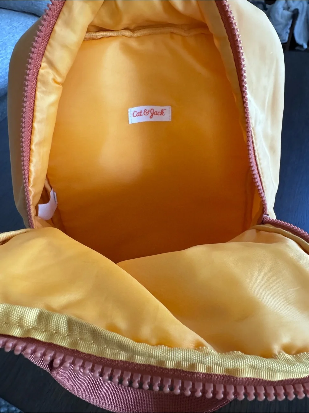 Cat & Jack Yellow Quilted Preschool Backpack with Brown Trim